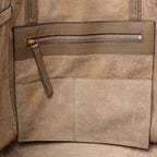 Celine Cabas Phantom Small Leather Shoulder Bag in Taupe