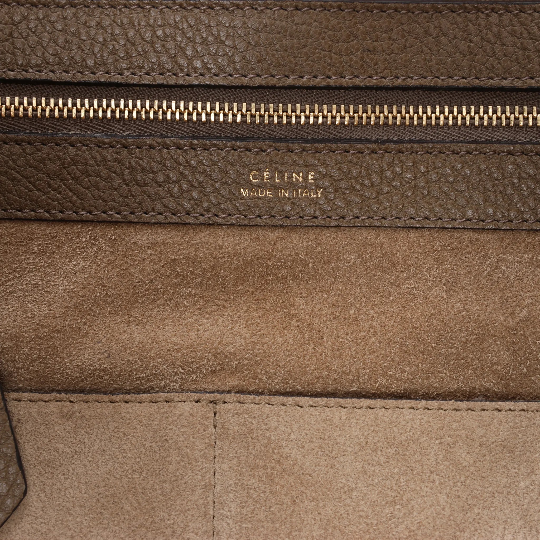 Celine Cabas Phantom Small Leather Shoulder Bag in Taupe