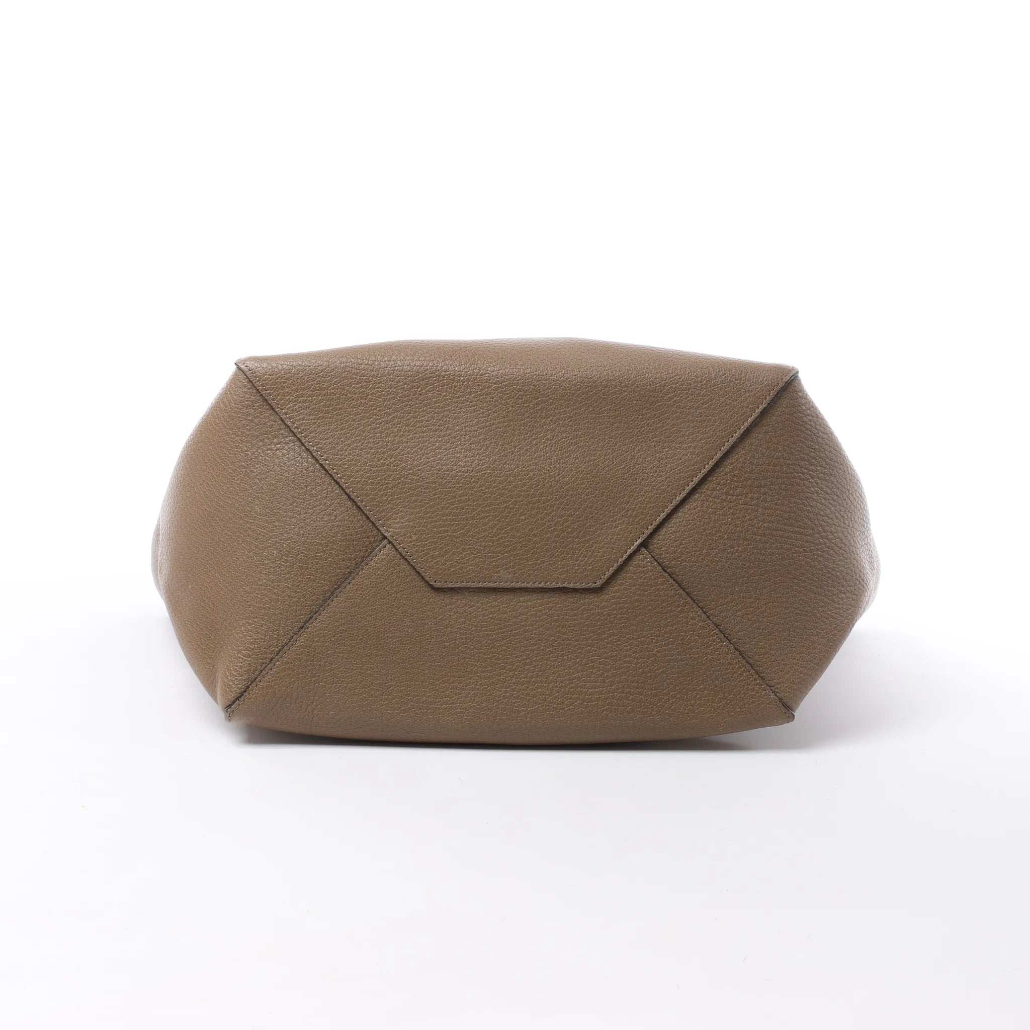 Celine Cabas Phantom Small Leather Shoulder Bag in Taupe