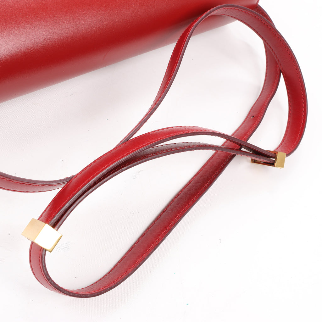 CELINE Classic Box Medium Leather Crossbody Bag in Red