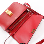 CELINE Classic Box Medium Leather Crossbody Bag in Red