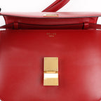 CELINE Classic Box Medium Leather Crossbody Bag in Red