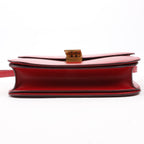 CELINE Classic Box Medium Leather Crossbody Bag in Red