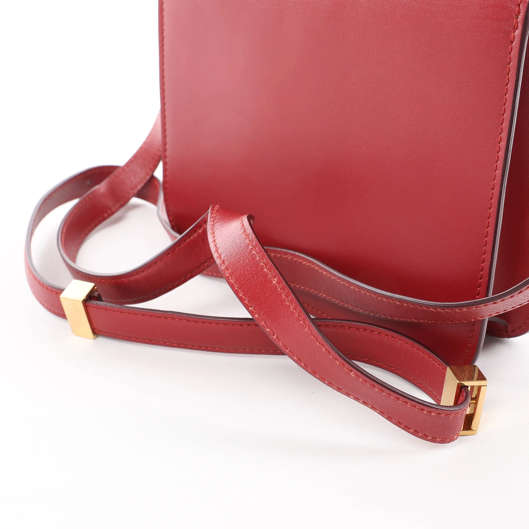 CELINE Classic Box Small Leather Crossbody Bag in Red