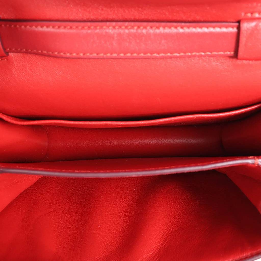 CELINE Classic Box Small Leather Crossbody Bag in Red