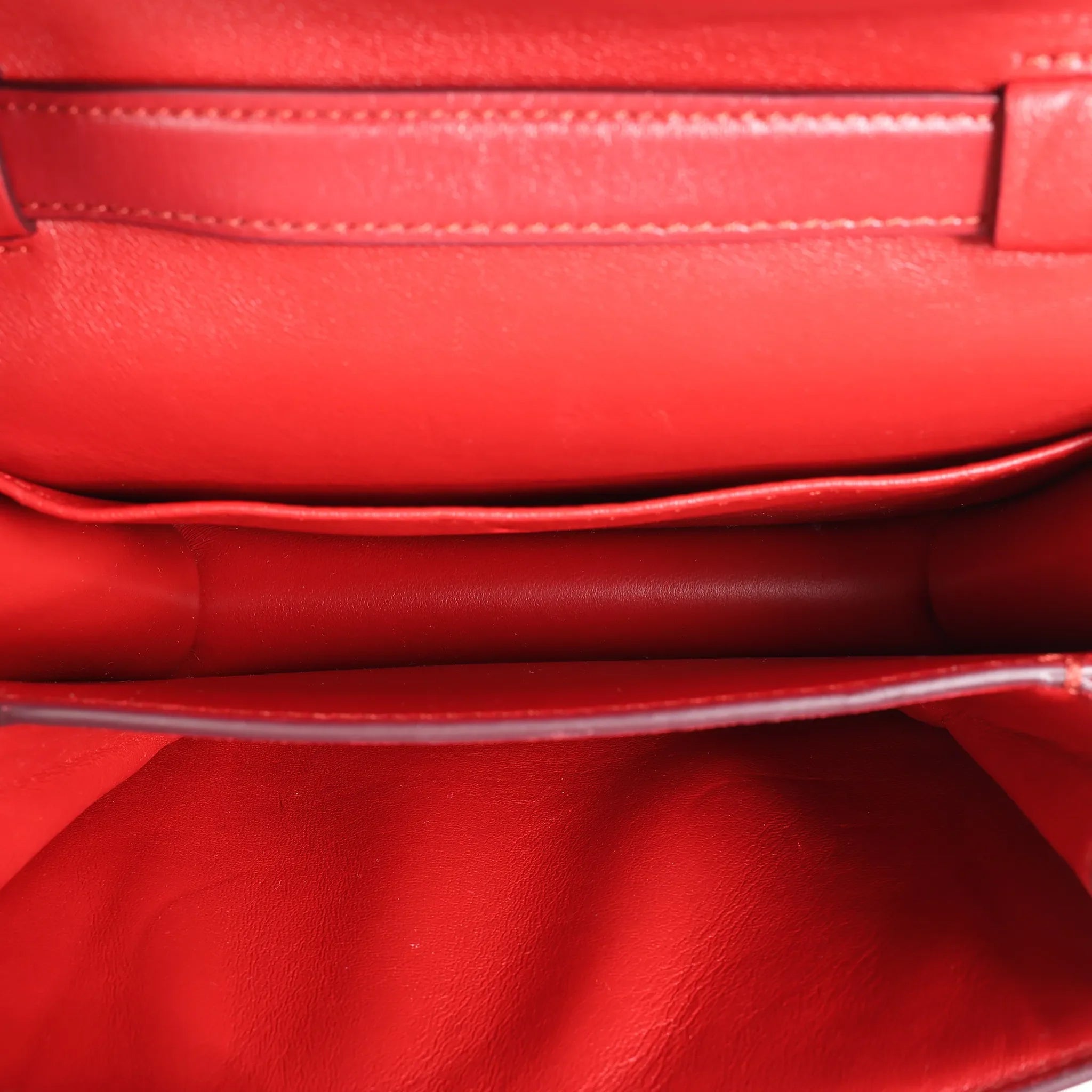 CELINE Classic Box Small Leather Crossbody Bag in Red