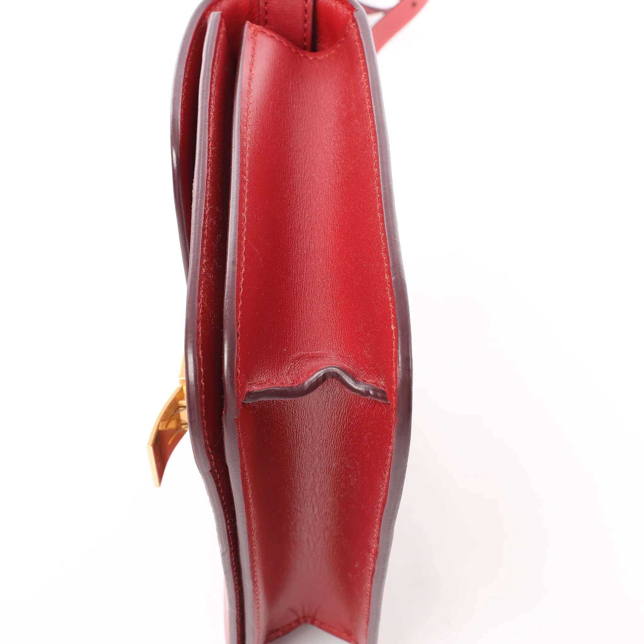 CELINE Classic Box Small Leather Crossbody Bag in Red