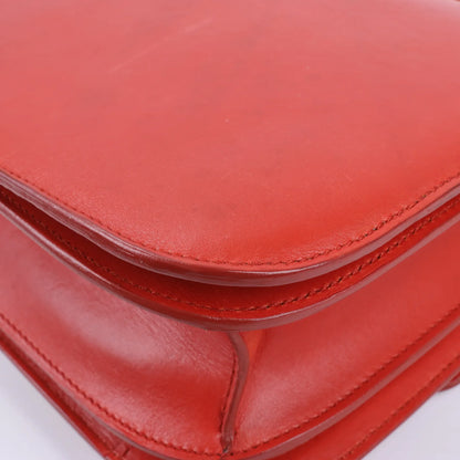 CELINE Classic Box Medium Leather Shoulder Bag in Red