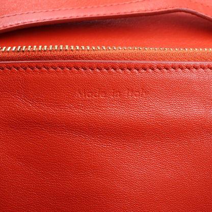 CELINE Classic Box Medium Leather Shoulder Bag in Red