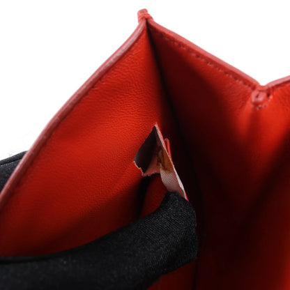 CELINE Classic Box Medium Leather Shoulder Bag in Red