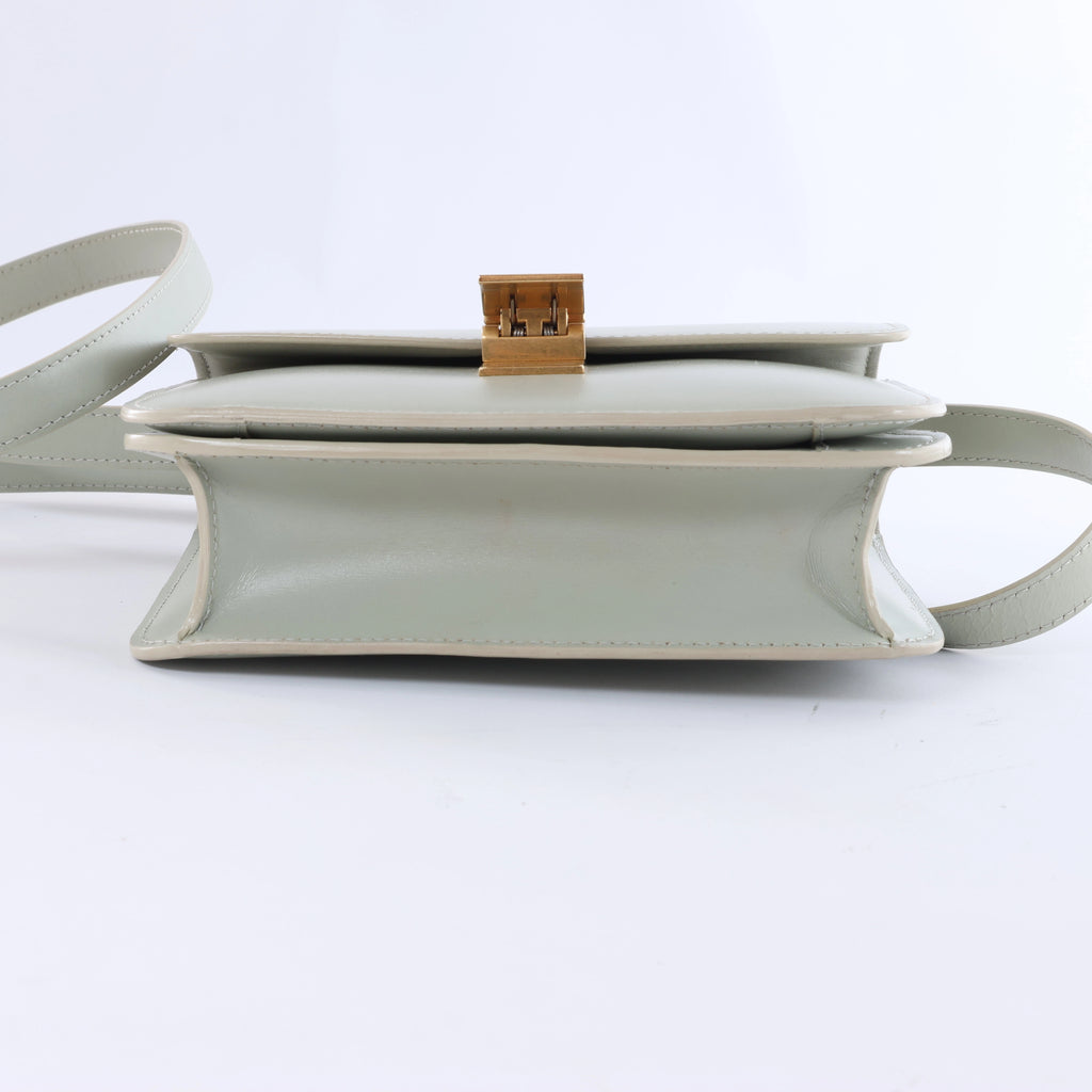 Celine Classic Box Small Leather Shoulder Bag in Green
