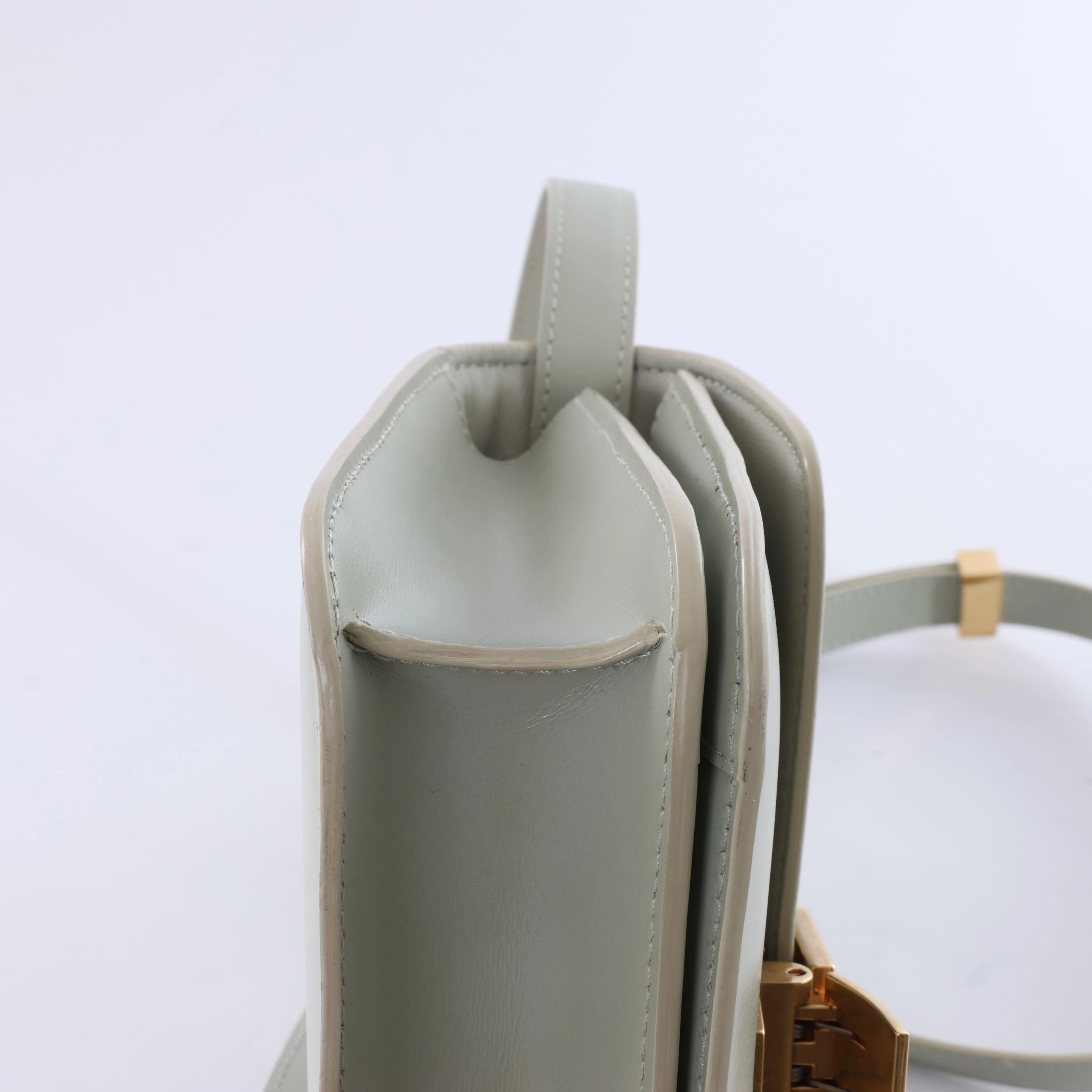 Celine Classic Box Small Leather Shoulder Bag in Green