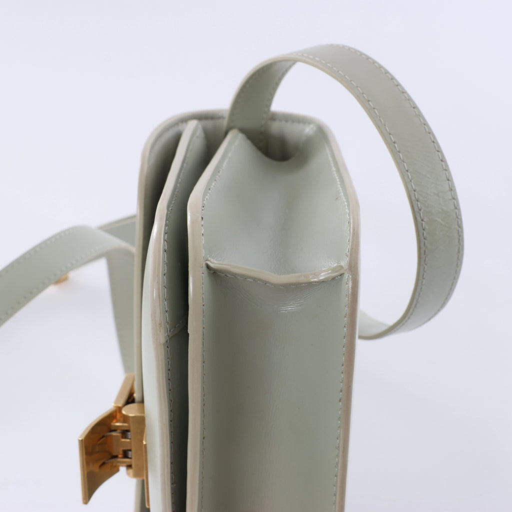 Celine Classic Box Small Leather Shoulder Bag in Green