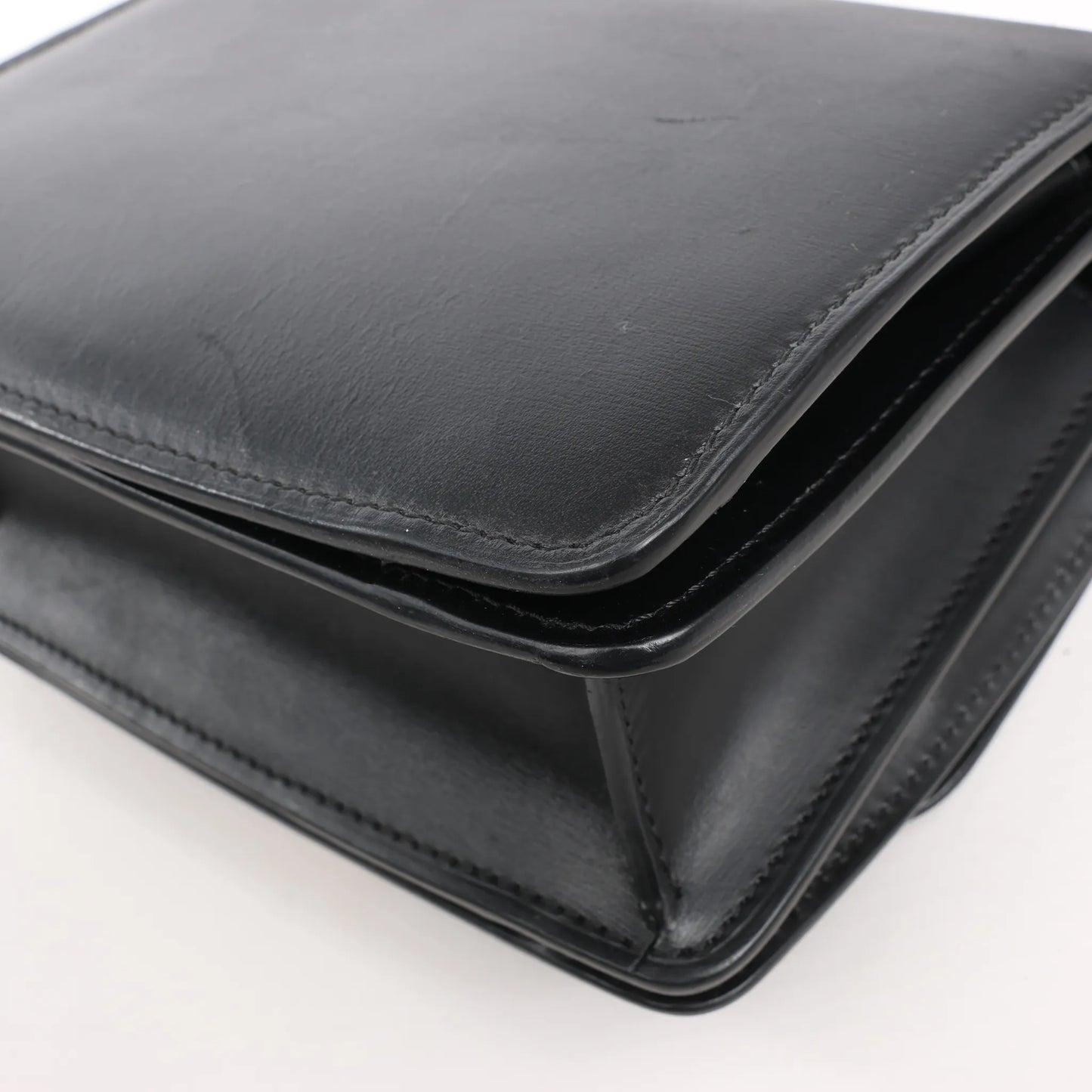 Celine Classic Box Small Leather Shoulder Bag in Black