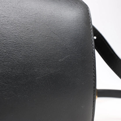 Celine Classic Box Small Leather Shoulder Bag in Black