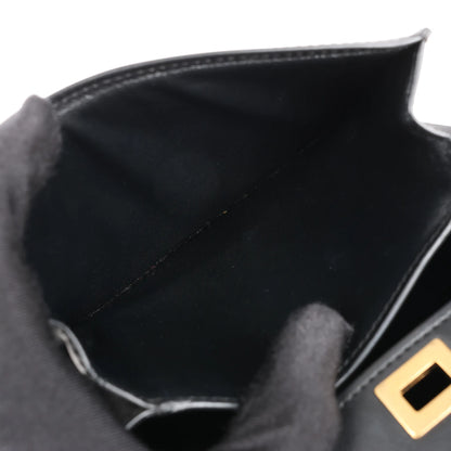 Celine Classic Box Small Leather Shoulder Bag in Black