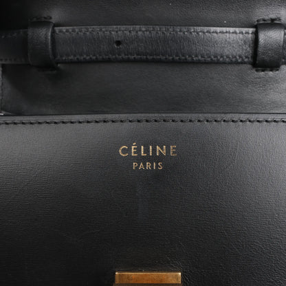Celine Classic Box Small Leather Shoulder Bag in Black