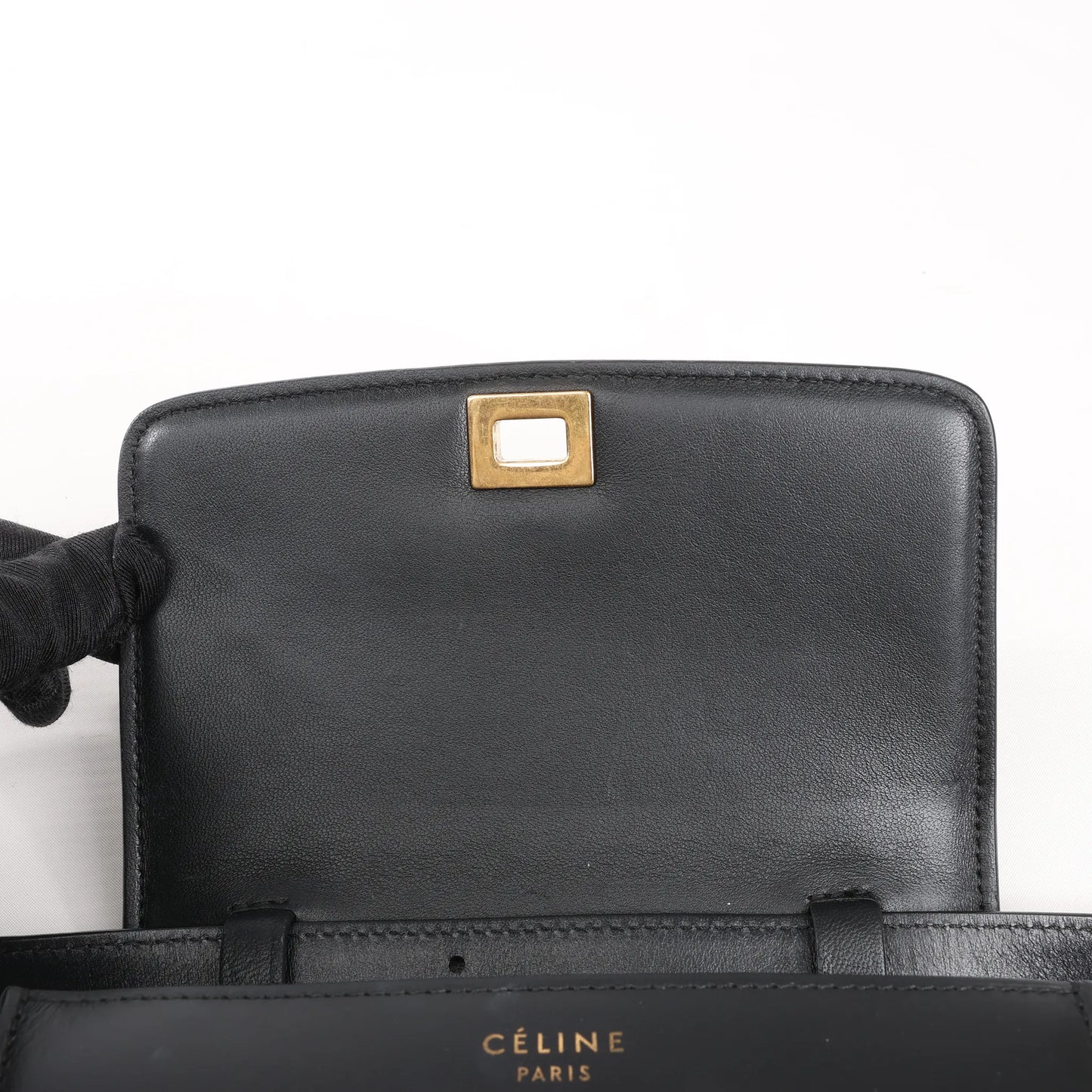 Celine Classic Box Small Leather Shoulder Bag in Black