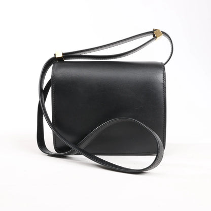 Celine Classic Box Small Leather Shoulder Bag in Black