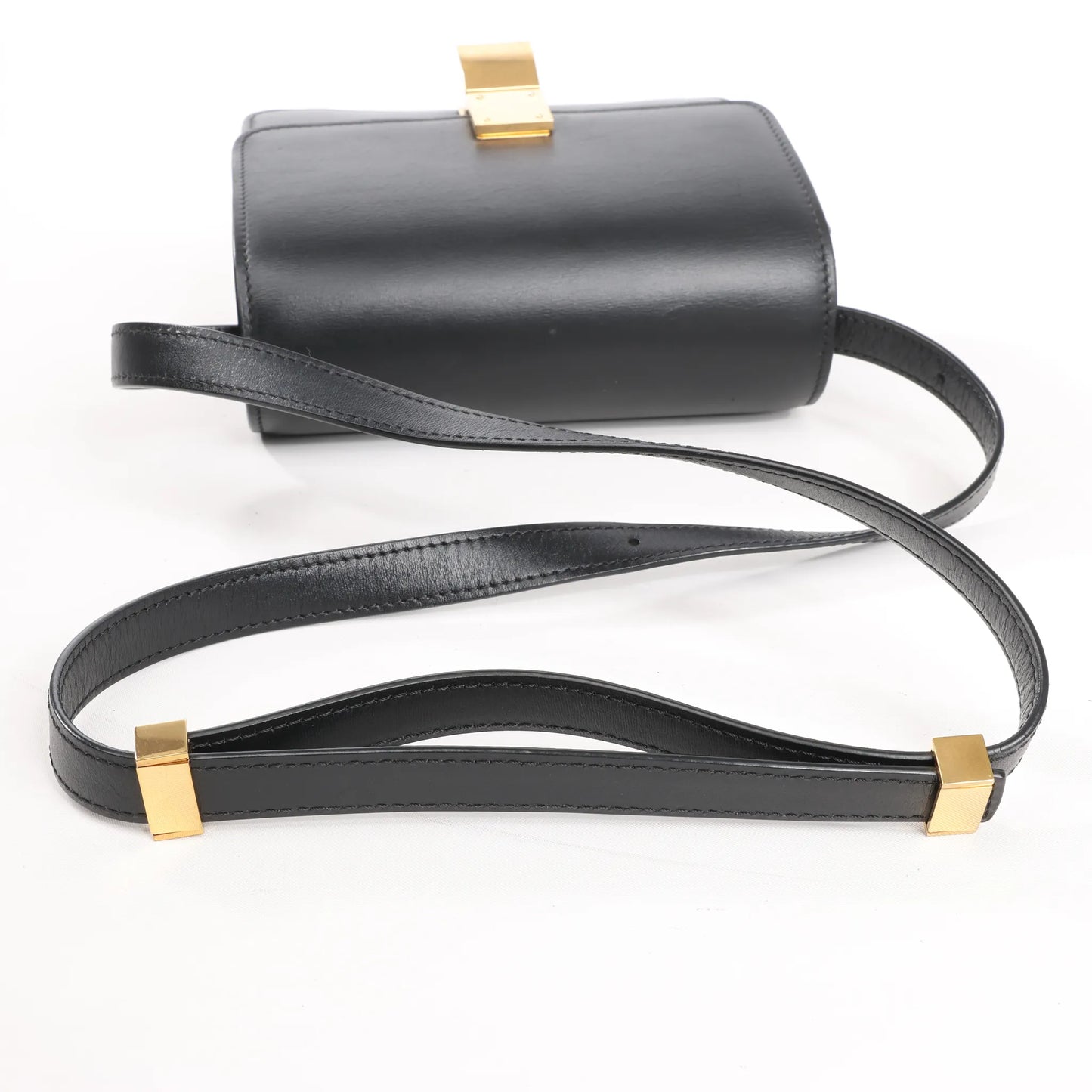 Celine Classic Box Small Leather Shoulder Bag in Black