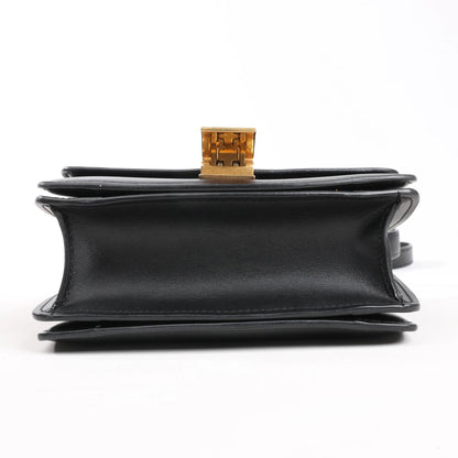 Celine Classic Box Small Leather Shoulder Bag in Black