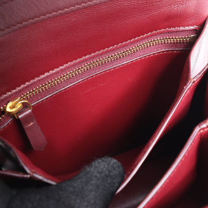 Celine Classic Box Small Leather Shoulder Bag in Burgundy