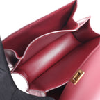 Bolso de hombro pequeño de piel Celine Classic Box en color burdeos