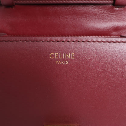 Petit sac à bandoulière en cuir Celine Classic Box bordeaux