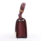 Celine Classic Box Small Leather Shoulder Bag in Burgundy