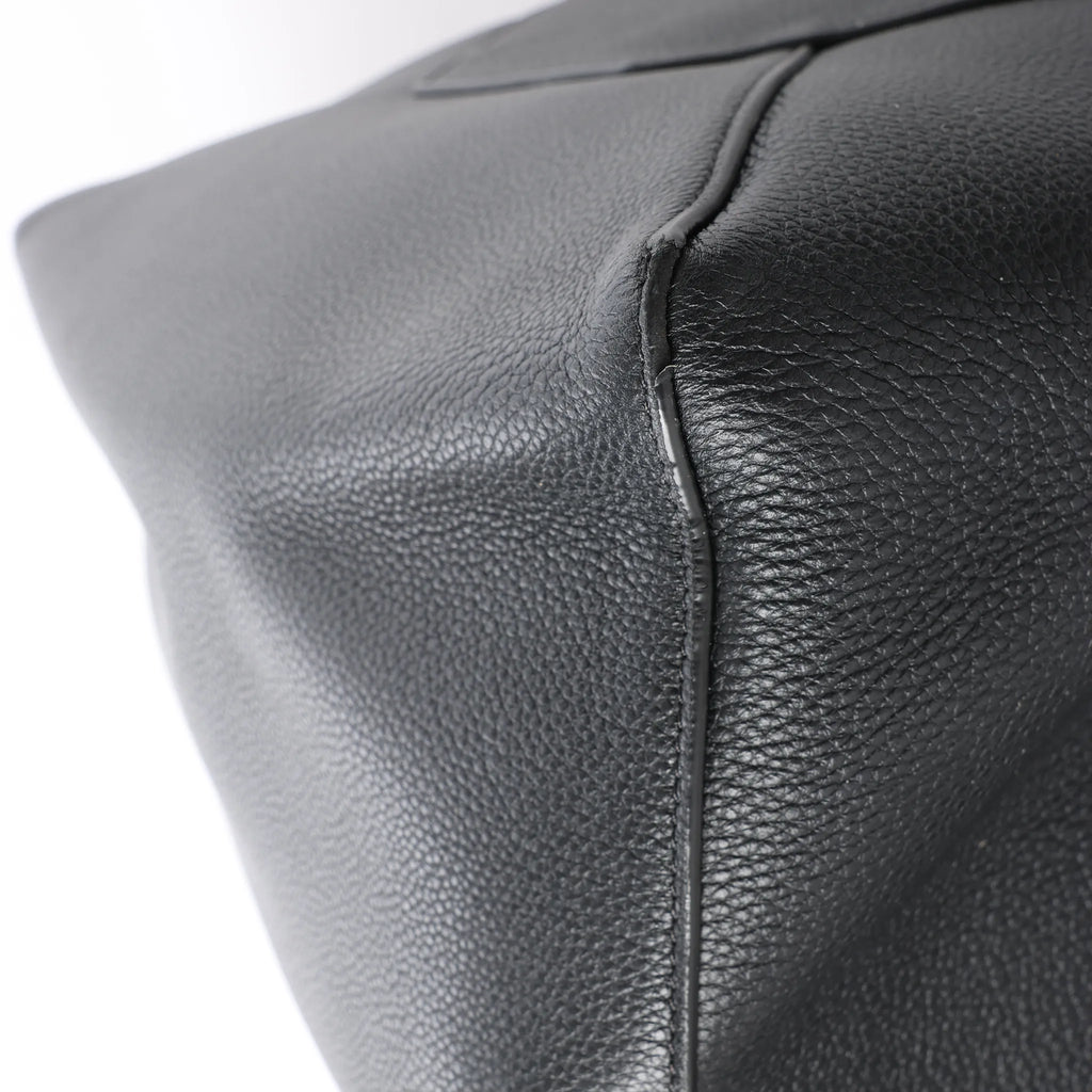 Celine Cabas Phantom Small Leather Shoulder Bag in Black