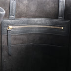 Celine Cabas Phantom Small Leather Shoulder Bag in Black