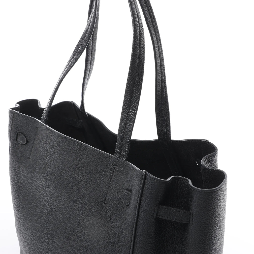 Celine Cabas Phantom Small Leather Shoulder Bag in Black