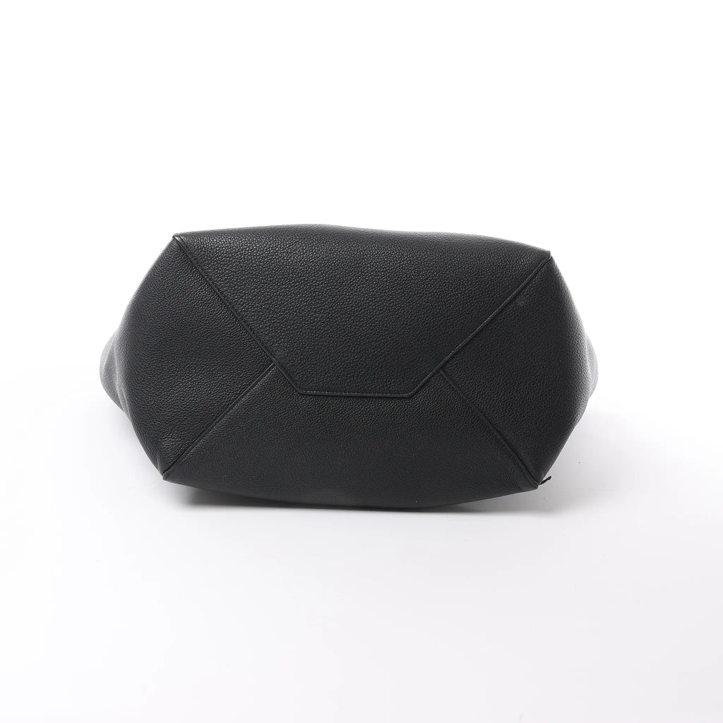 Celine Cabas Phantom Small Leather Shoulder Bag in Black