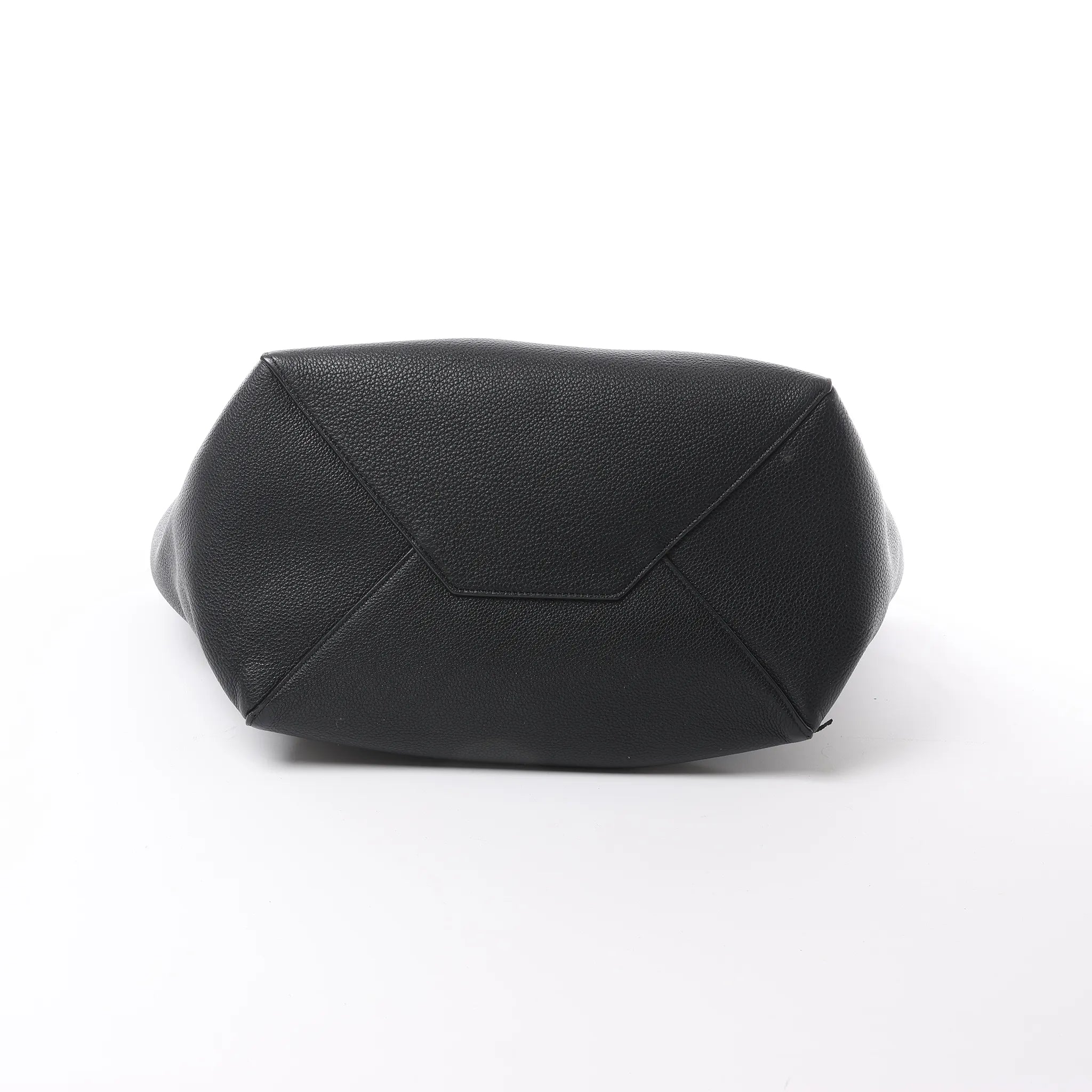 Celine Cabas Phantom Small Leather Shoulder Bag in Black