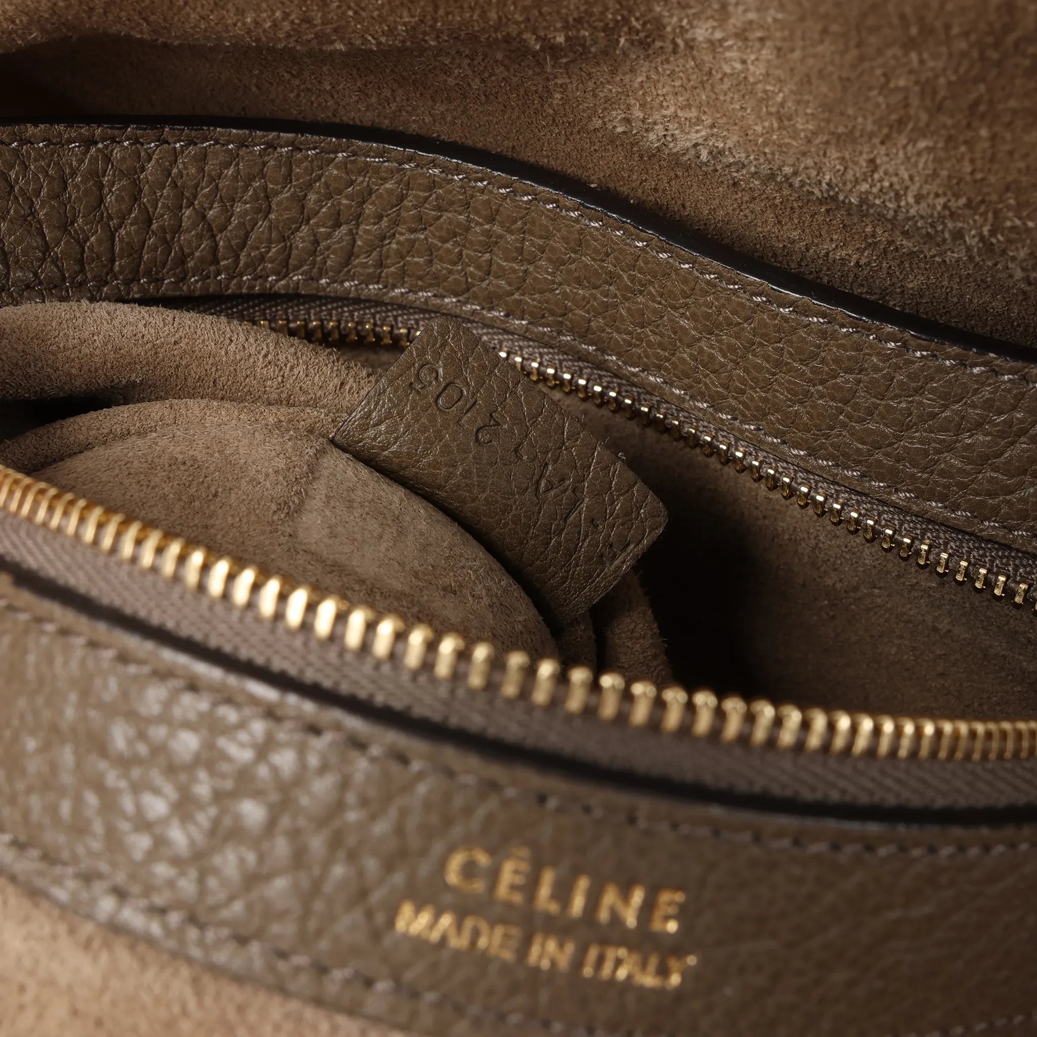 Celine Cabas Phantom Small Leather Shoulder Bag in Taupe