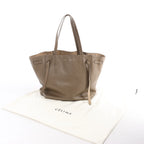Celine Cabas Phantom Small Leather Shoulder Bag in Taupe