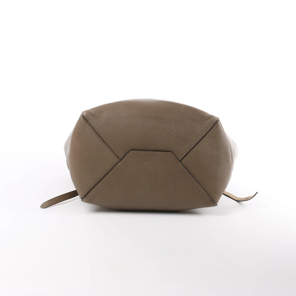 Celine Cabas Phantom Small Leather Shoulder Bag in Taupe