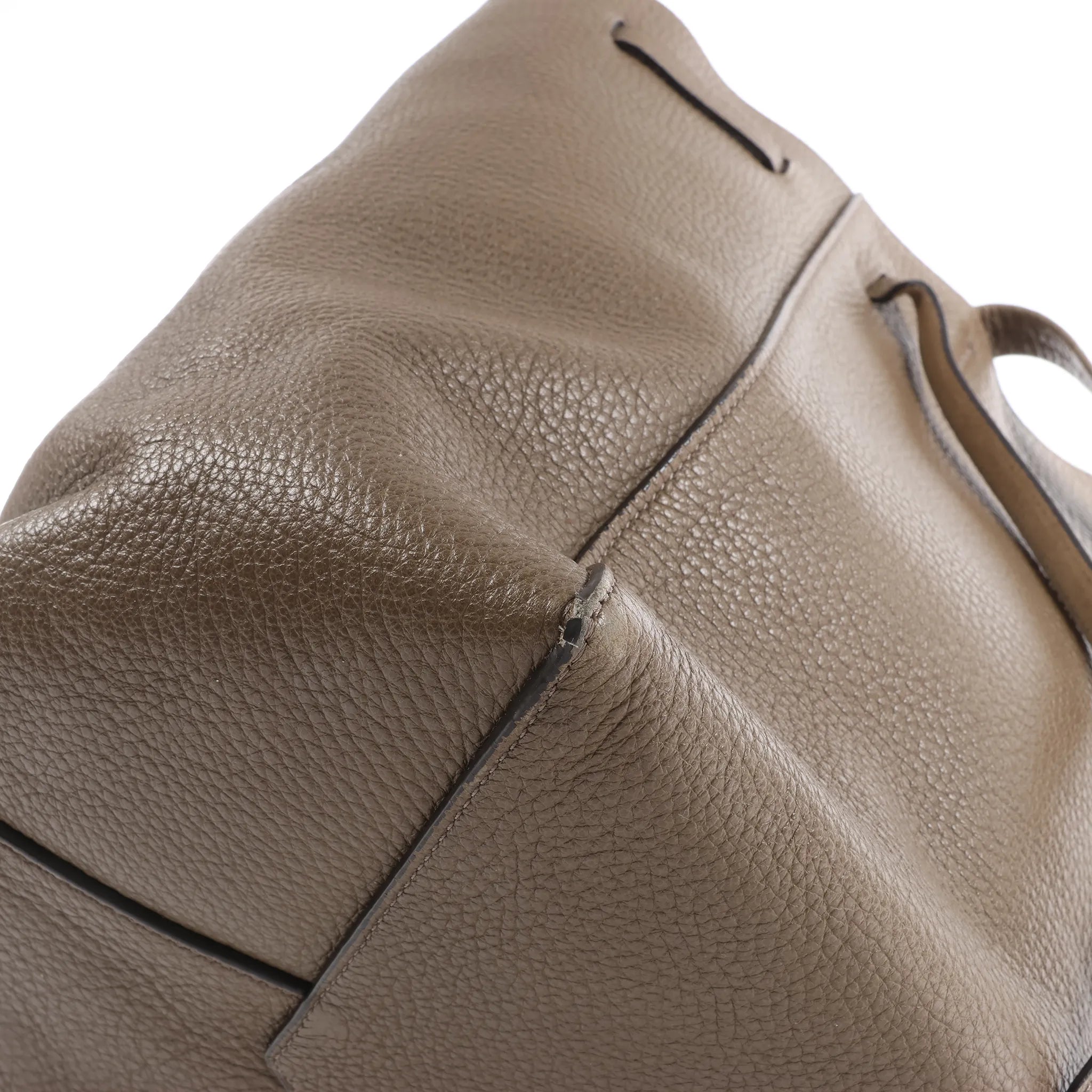 Celine Cabas Phantom Small Leather Shoulder Bag in Taupe