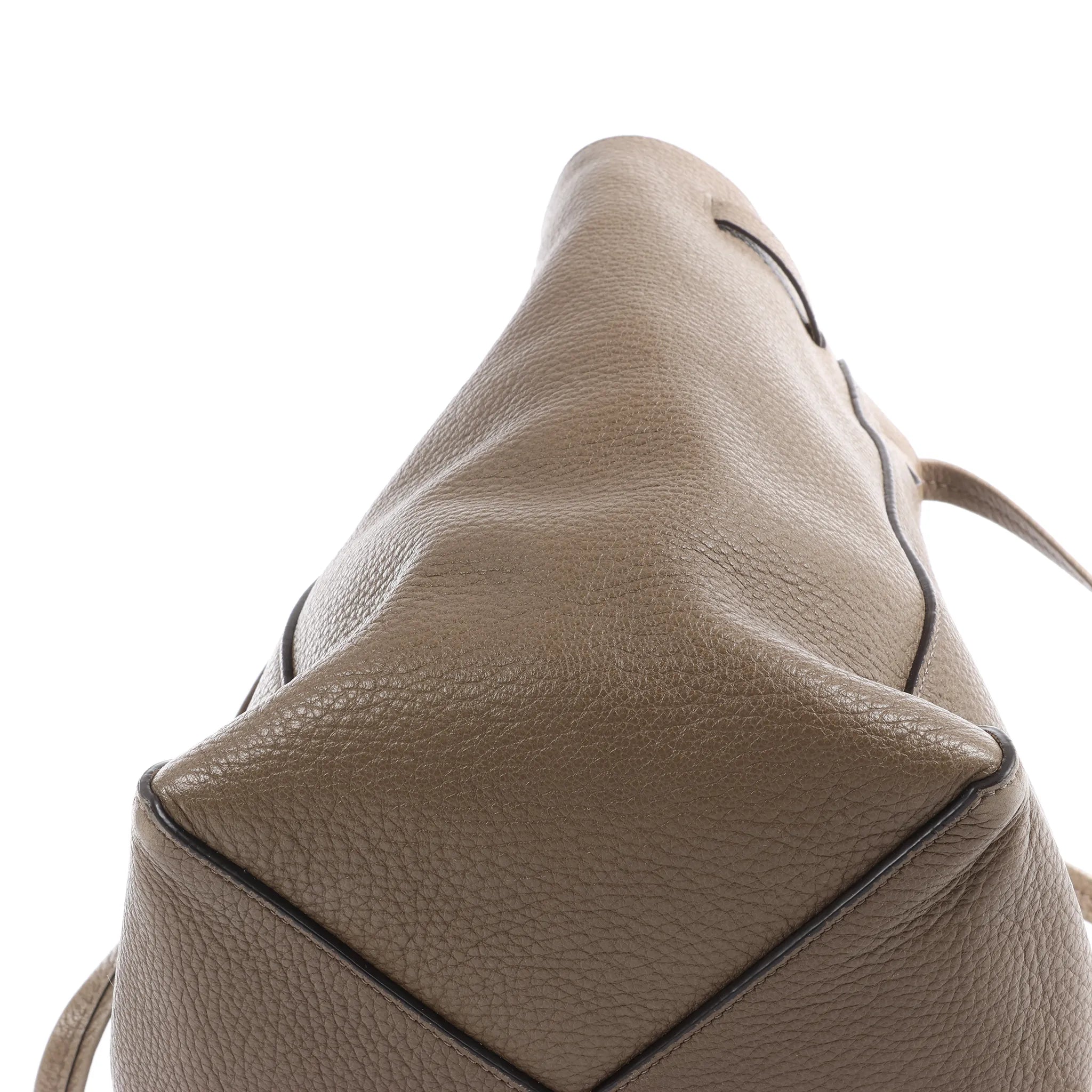 Celine Cabas Phantom Small Leather Shoulder Bag in Taupe