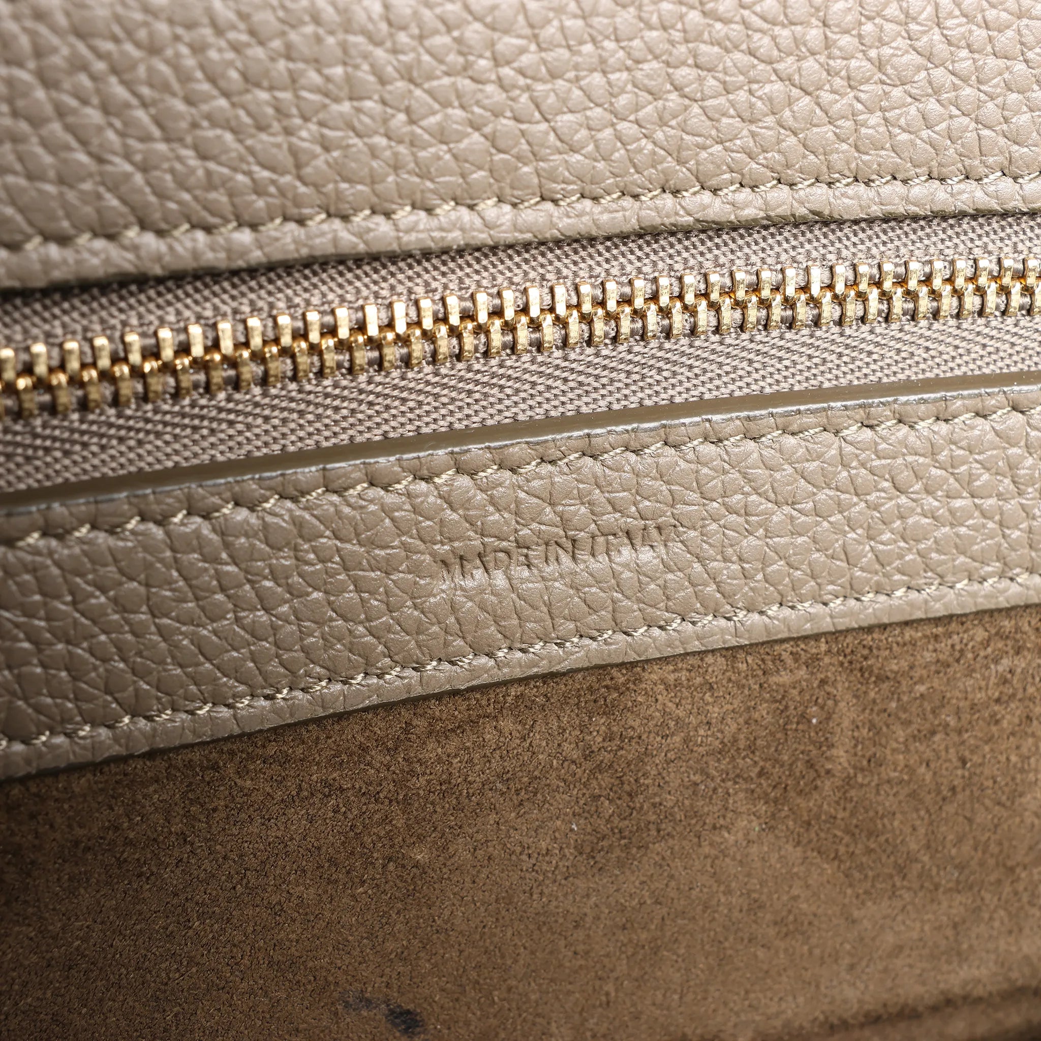 Celine Cabas Phantom Small Leather Shoulder Bag in Taupe