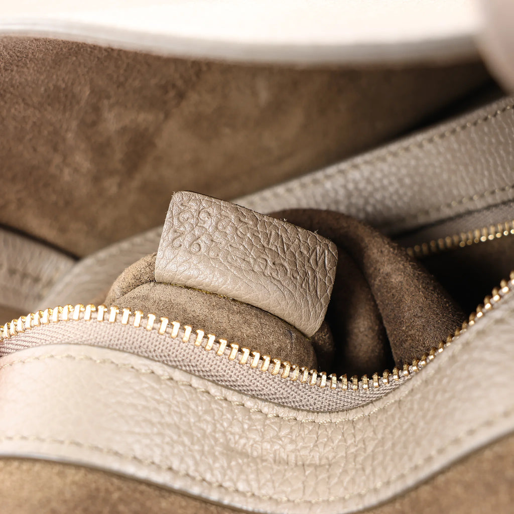 Celine Cabas Phantom Small Leather Shoulder Bag in Taupe