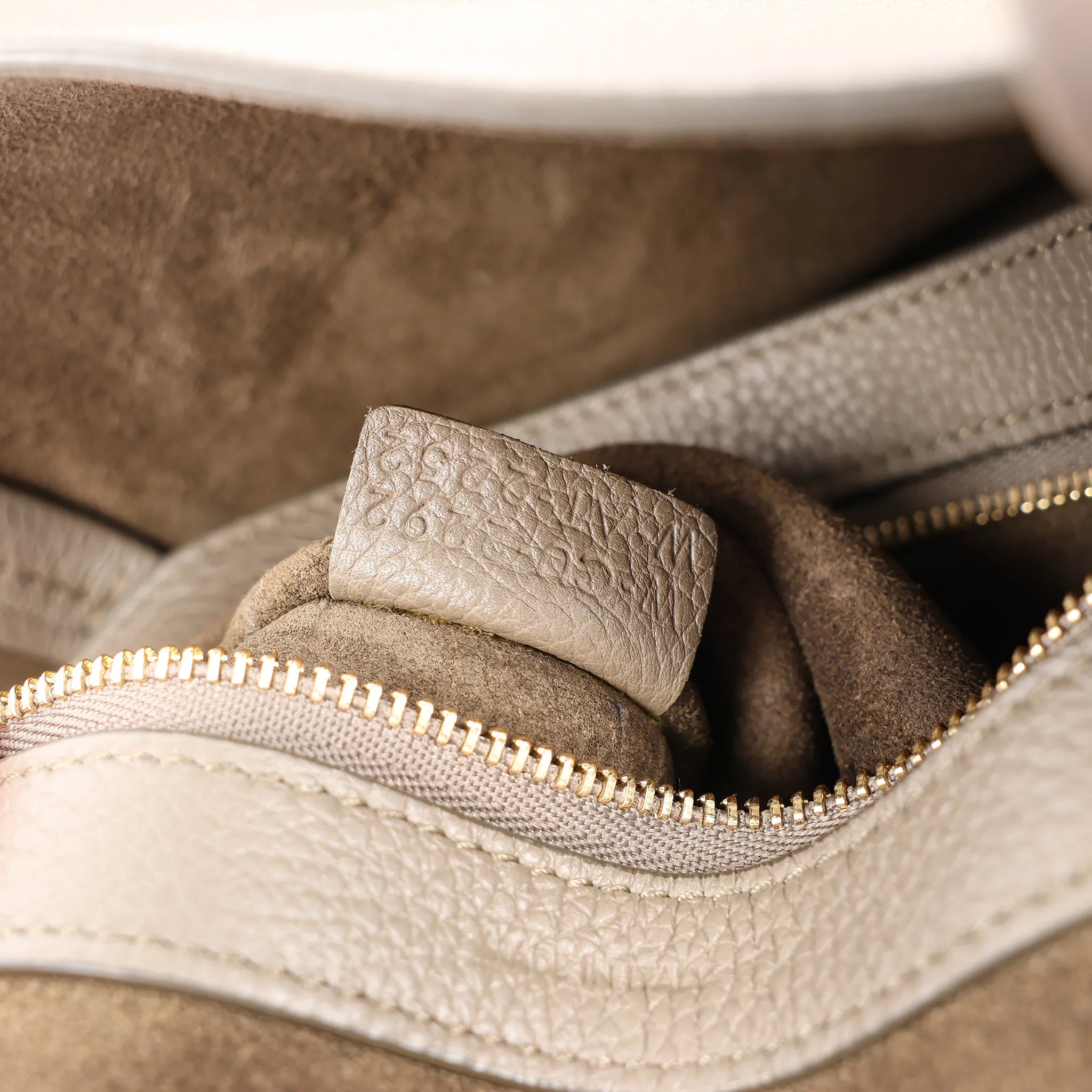 Celine Cabas Phantom Small Leather Shoulder Bag in Taupe