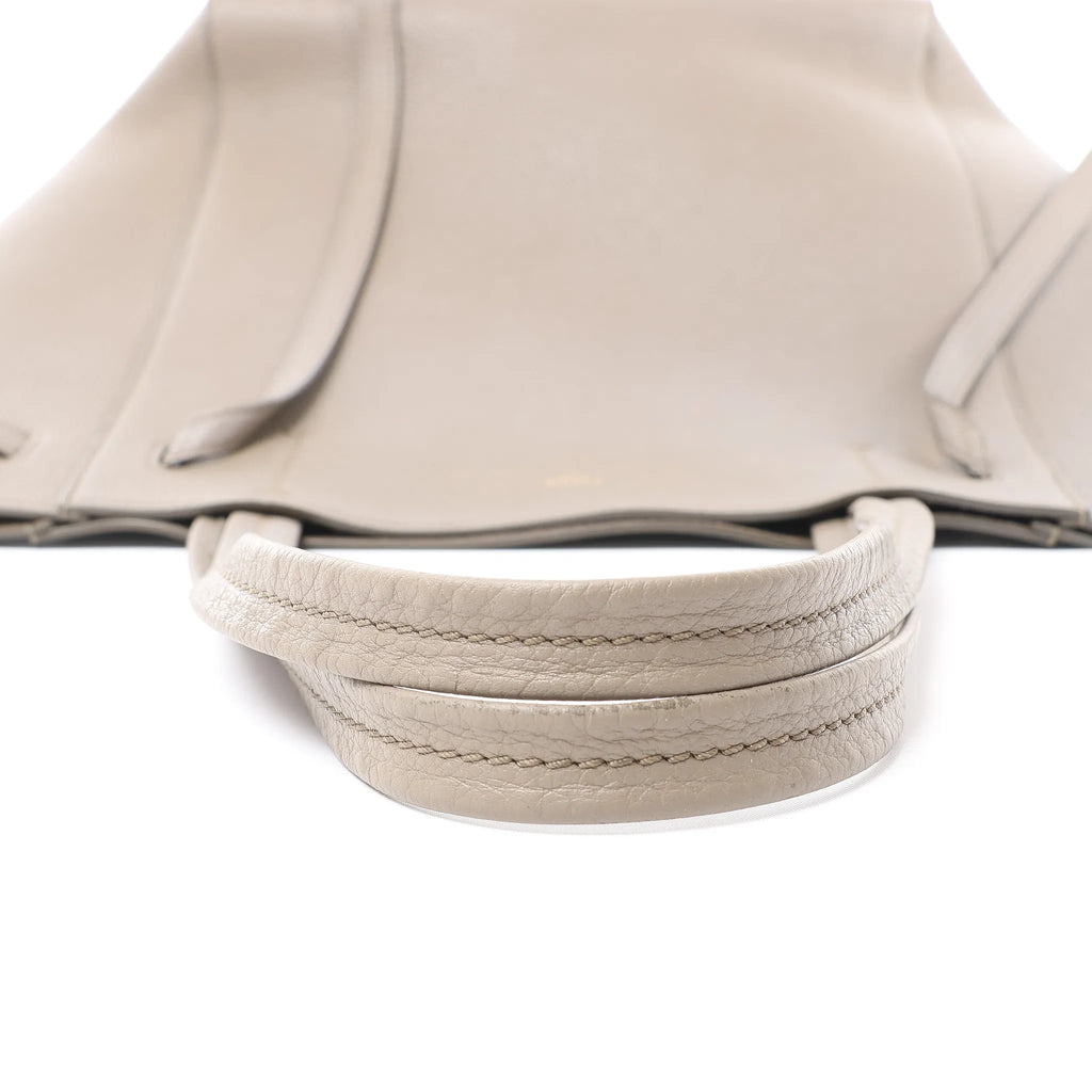 Celine Cabas Phantom Small Leather Shoulder Bag in Taupe