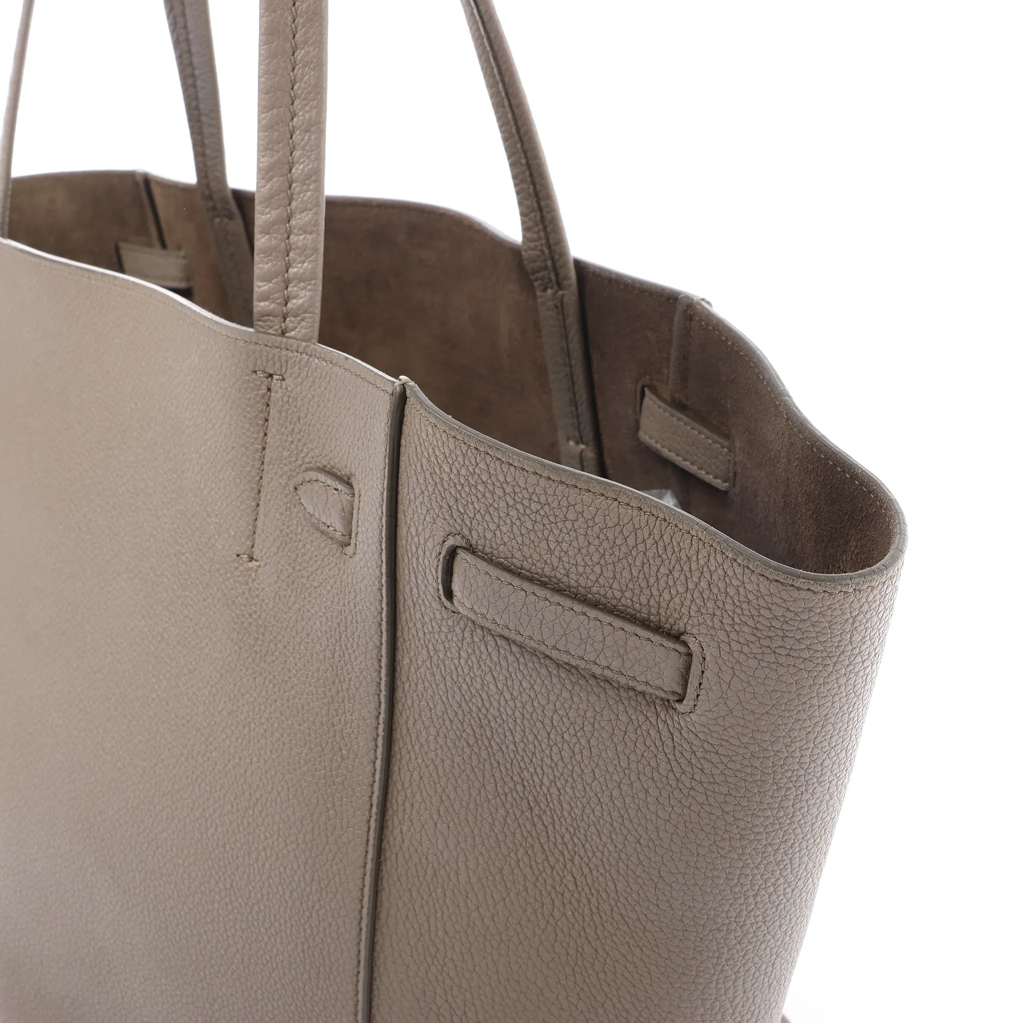 Celine Cabas Phantom Small Leather Shoulder Bag in Taupe