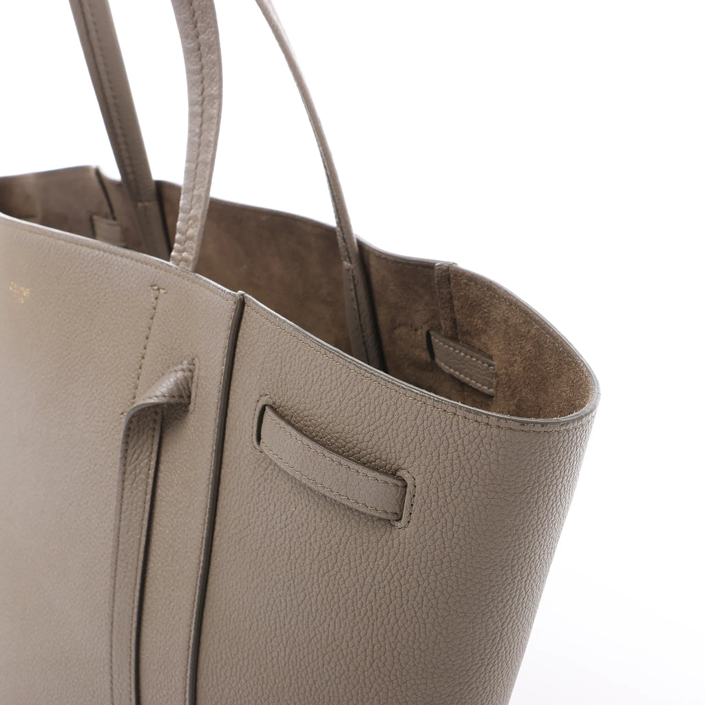 Celine Cabas Phantom Small Leather Shoulder Bag in Taupe