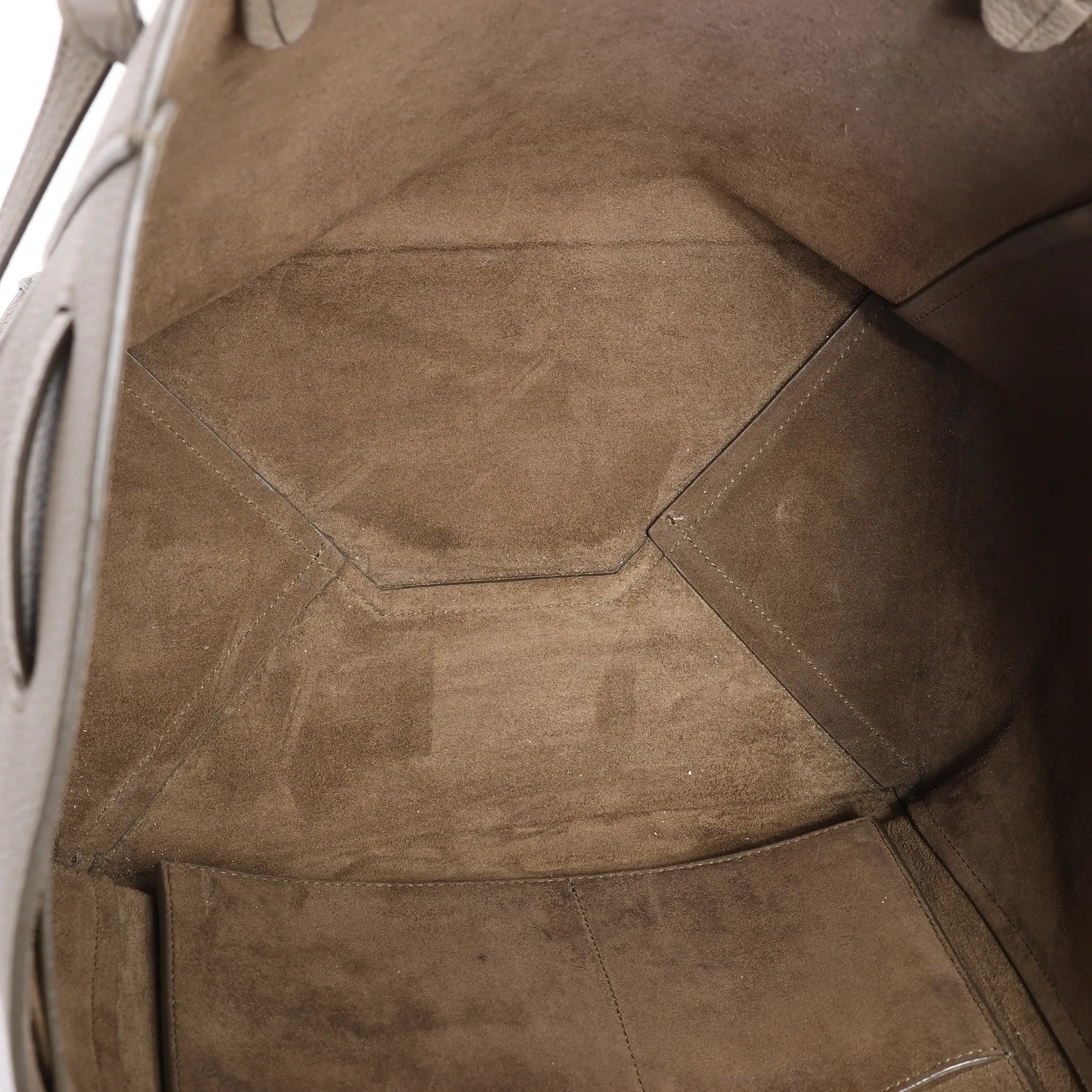 Celine Cabas Phantom Small Leather Shoulder Bag in Taupe