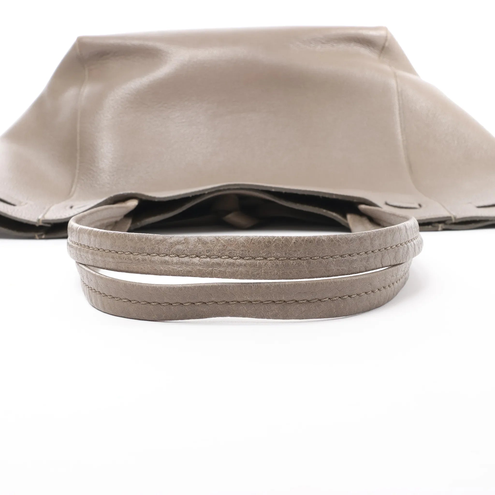 Celine Cabas Phantom Small Leather Shoulder Bag in Taupe