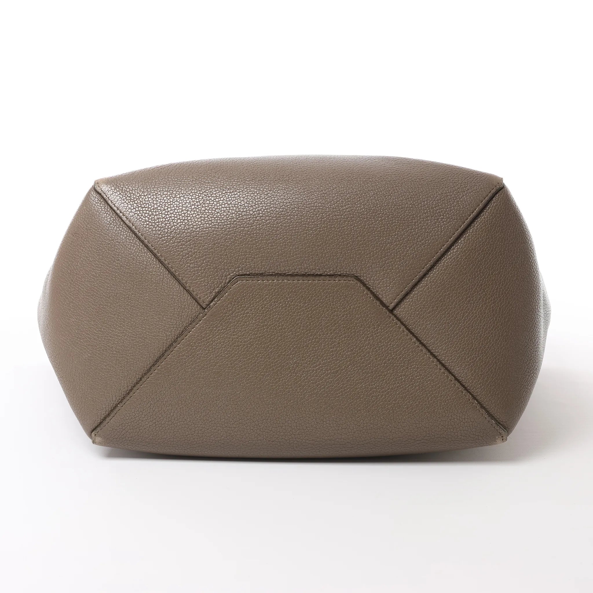 Celine Cabas Phantom Small Leather Shoulder Bag in Taupe