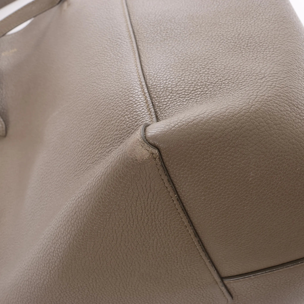 Celine Cabas Phantom Small Leather Shoulder Bag in Taupe