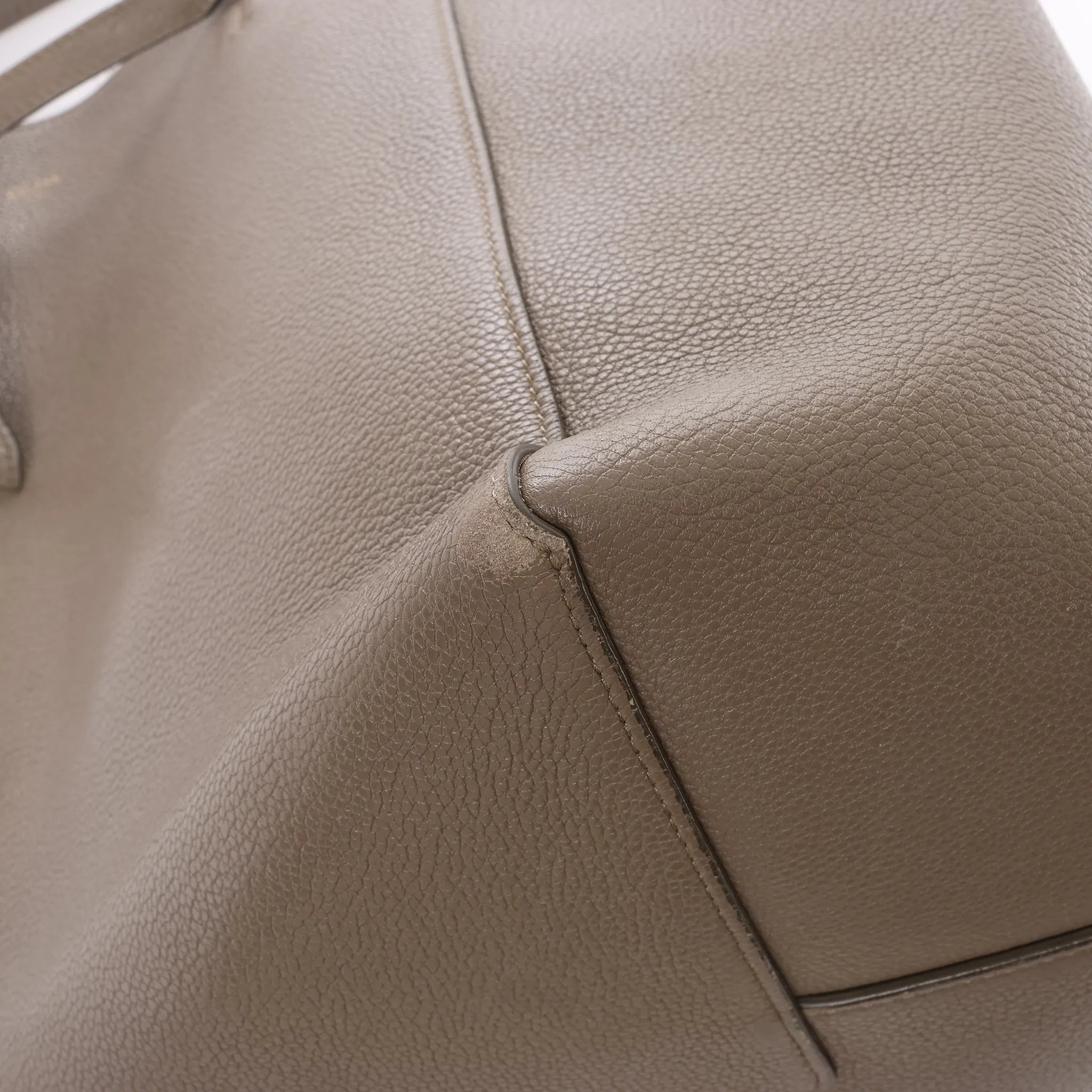 Celine Cabas Phantom Small Leather Shoulder Bag in Taupe